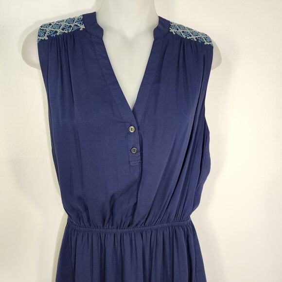 Market & Spruce Stitch Fix Women Mireille Embroidered Mini Dress Navy Size Small - Picture 3 of 12